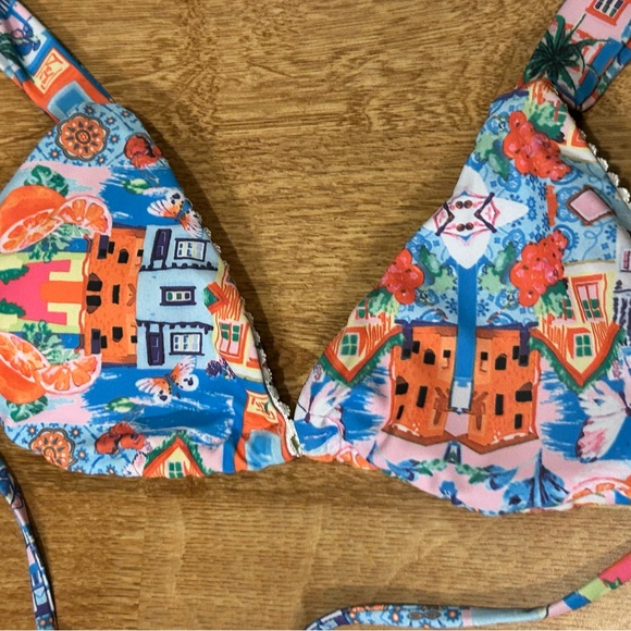 Colorful Patterned Bikini Top - Picture 2 of 2